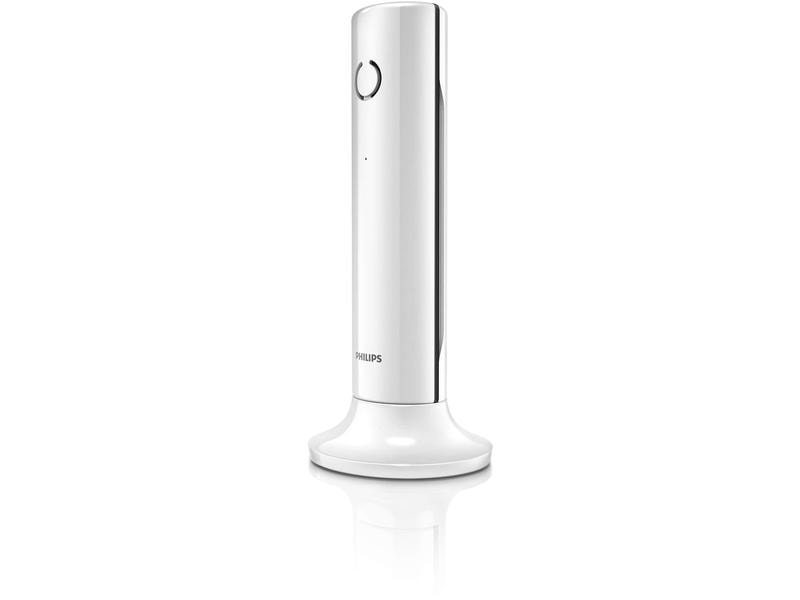 Philips Schnurlostelefon M4501W Weiss Linea, schnurloses Design-Telefon – Eine Verbindung von klaren Linien