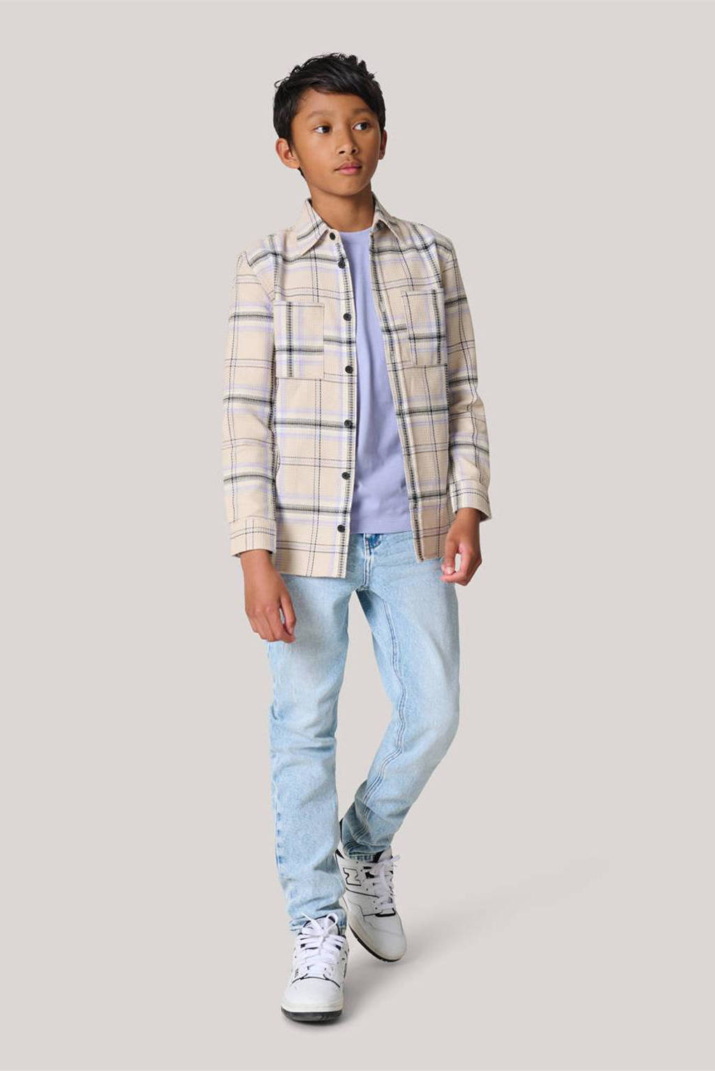 Shoeby gestreept overshirt ecru