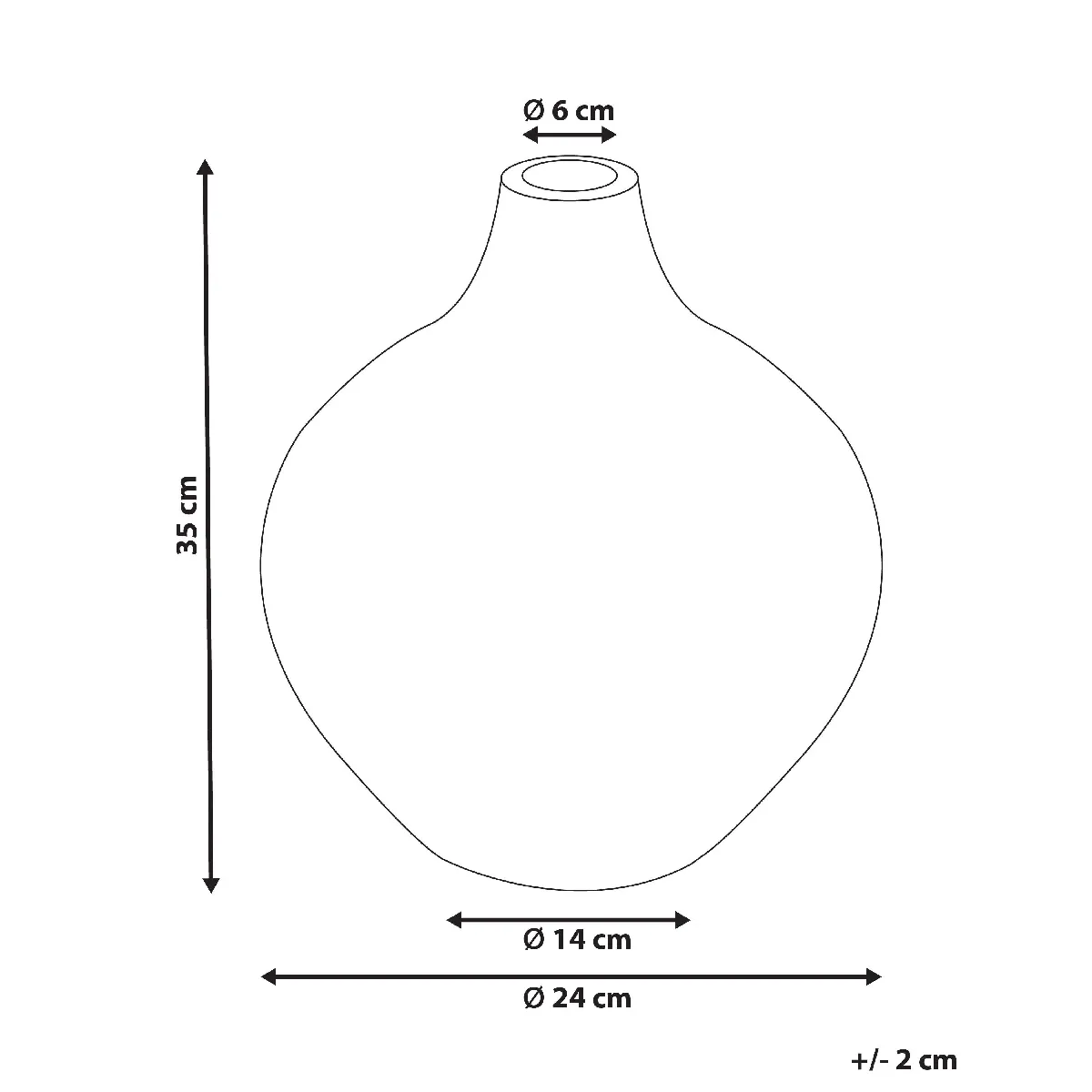 Beliani Vase KUALU Noir