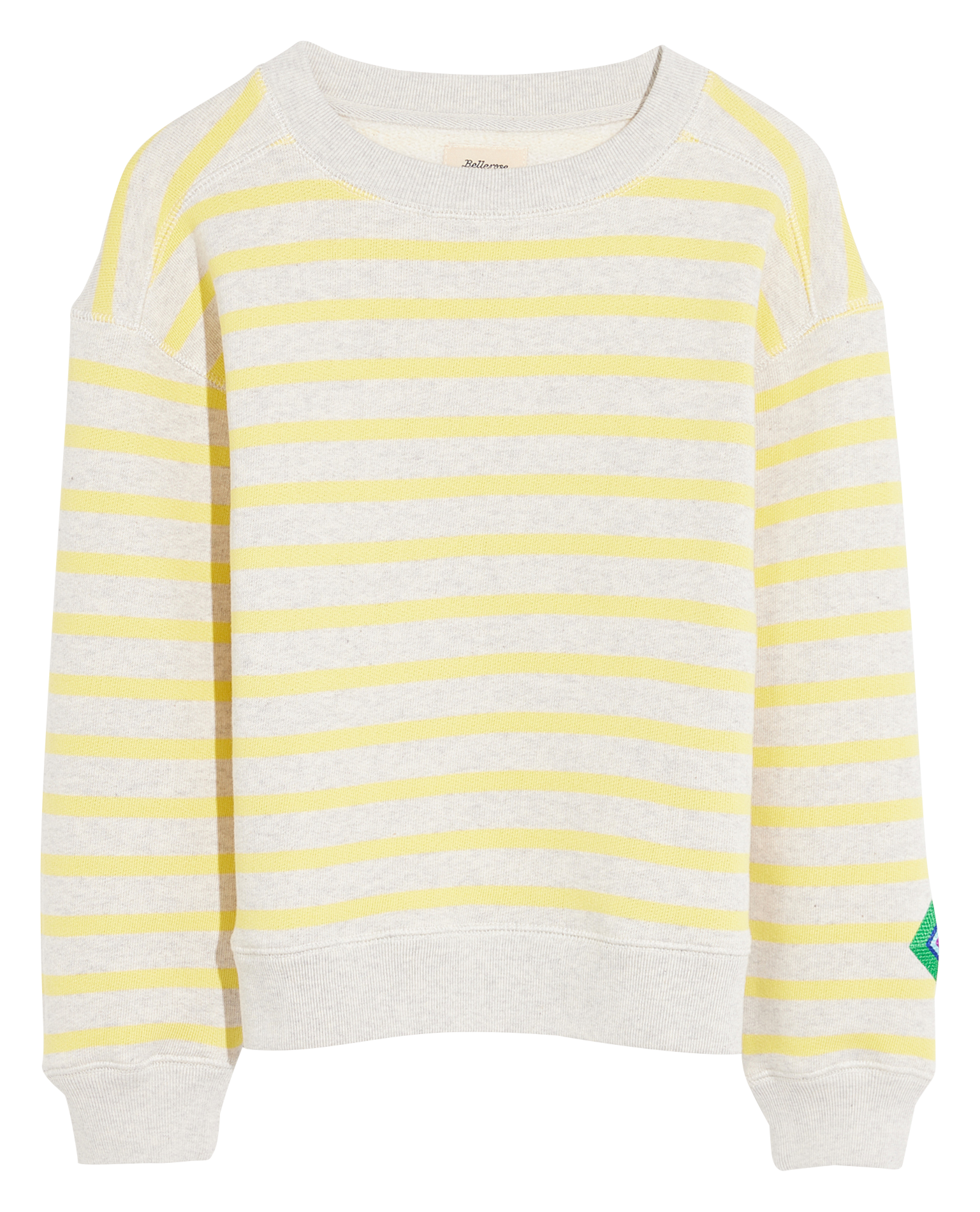 FADOL - Sweat col rond brodé en coton mélangé| Rayé