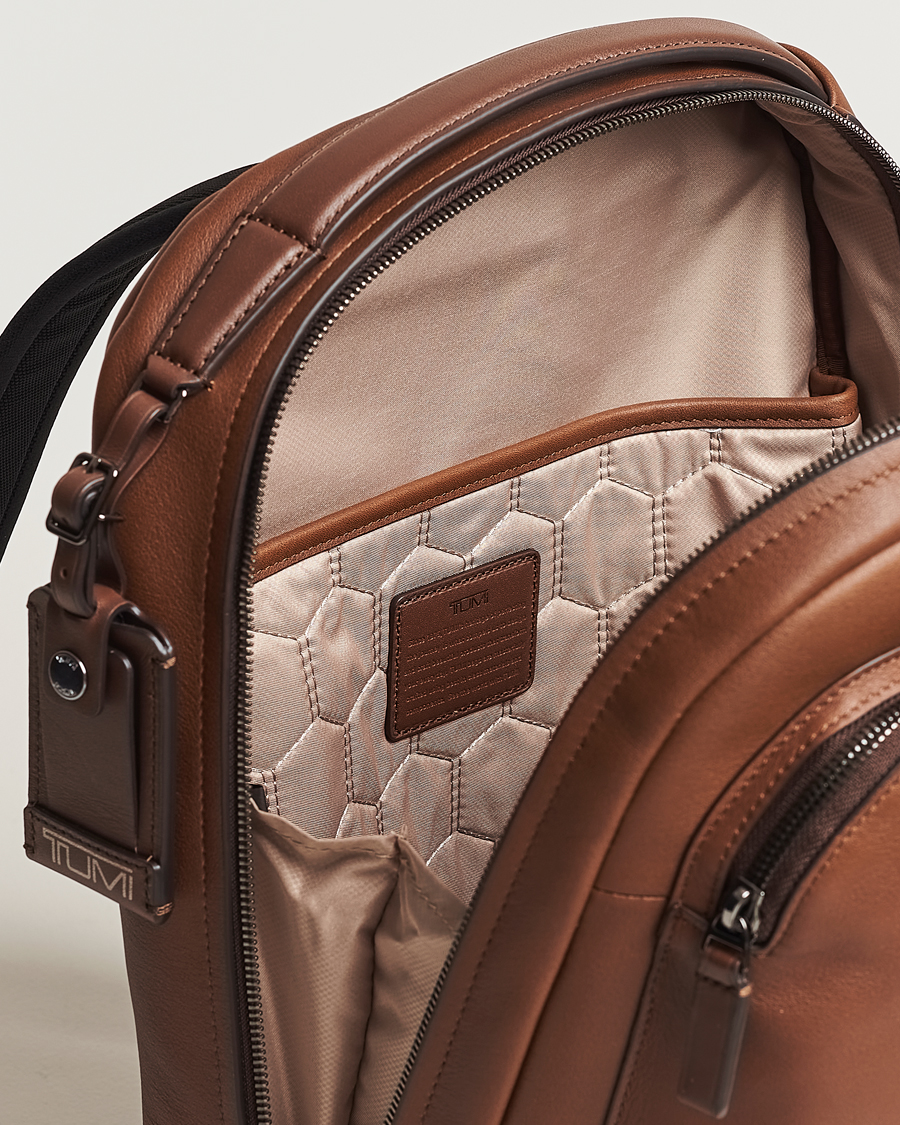 TUMI Harrison Bradner Leather Backpack Cognac