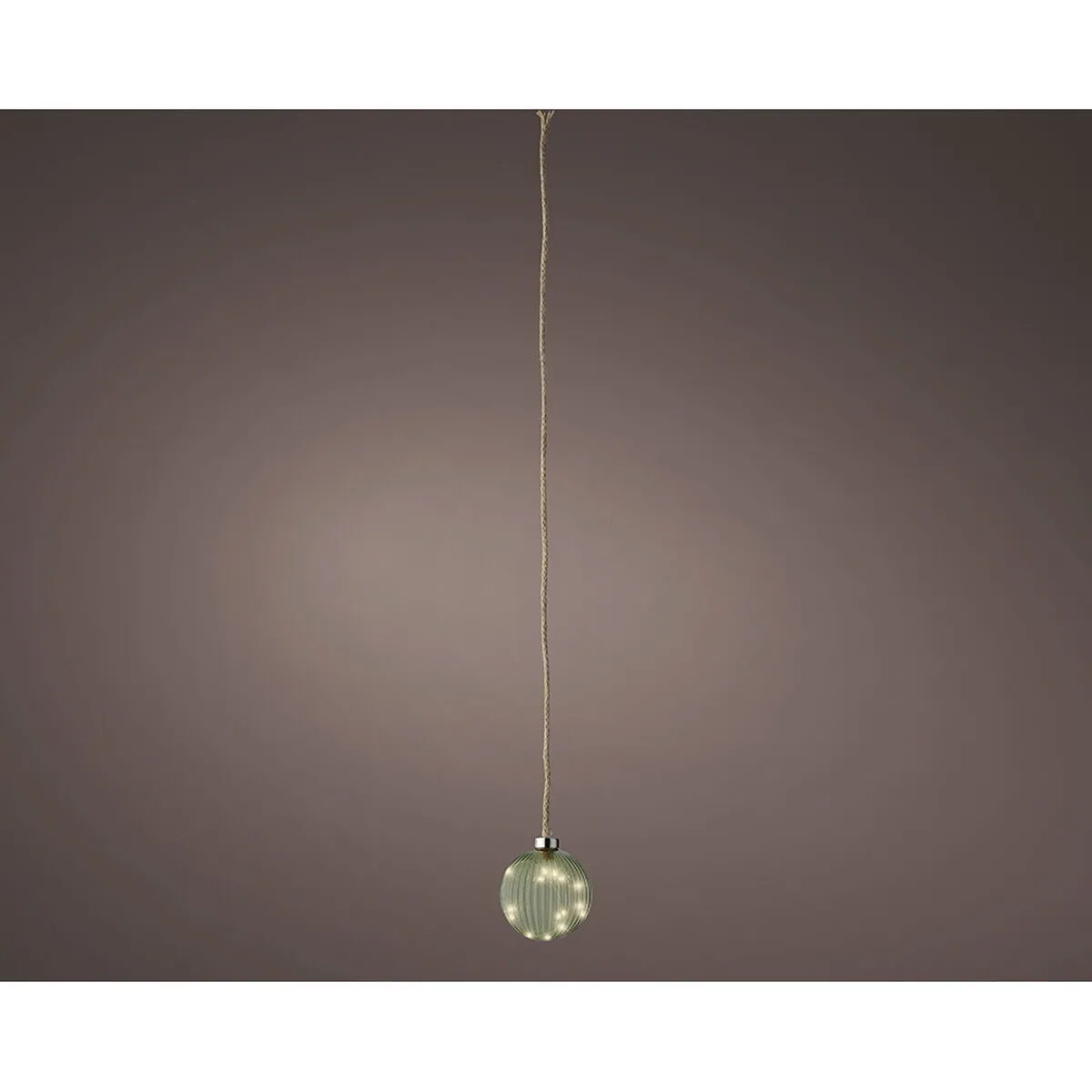 Lumineo Boule de Noël Lumineuse Jute Verre Ø 10 cm