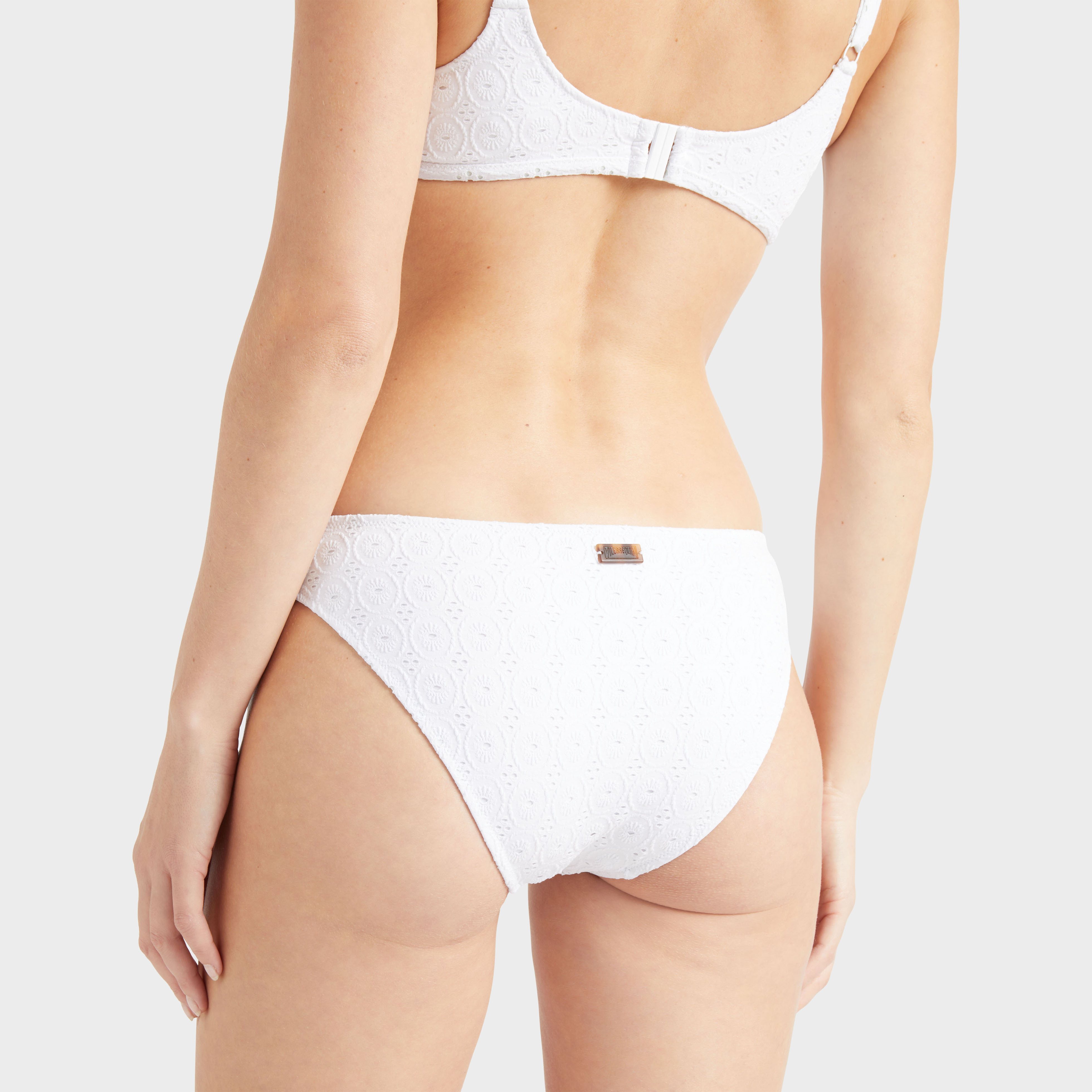 Bas de maillot de bain culotte midi femme Broderie Anglaise