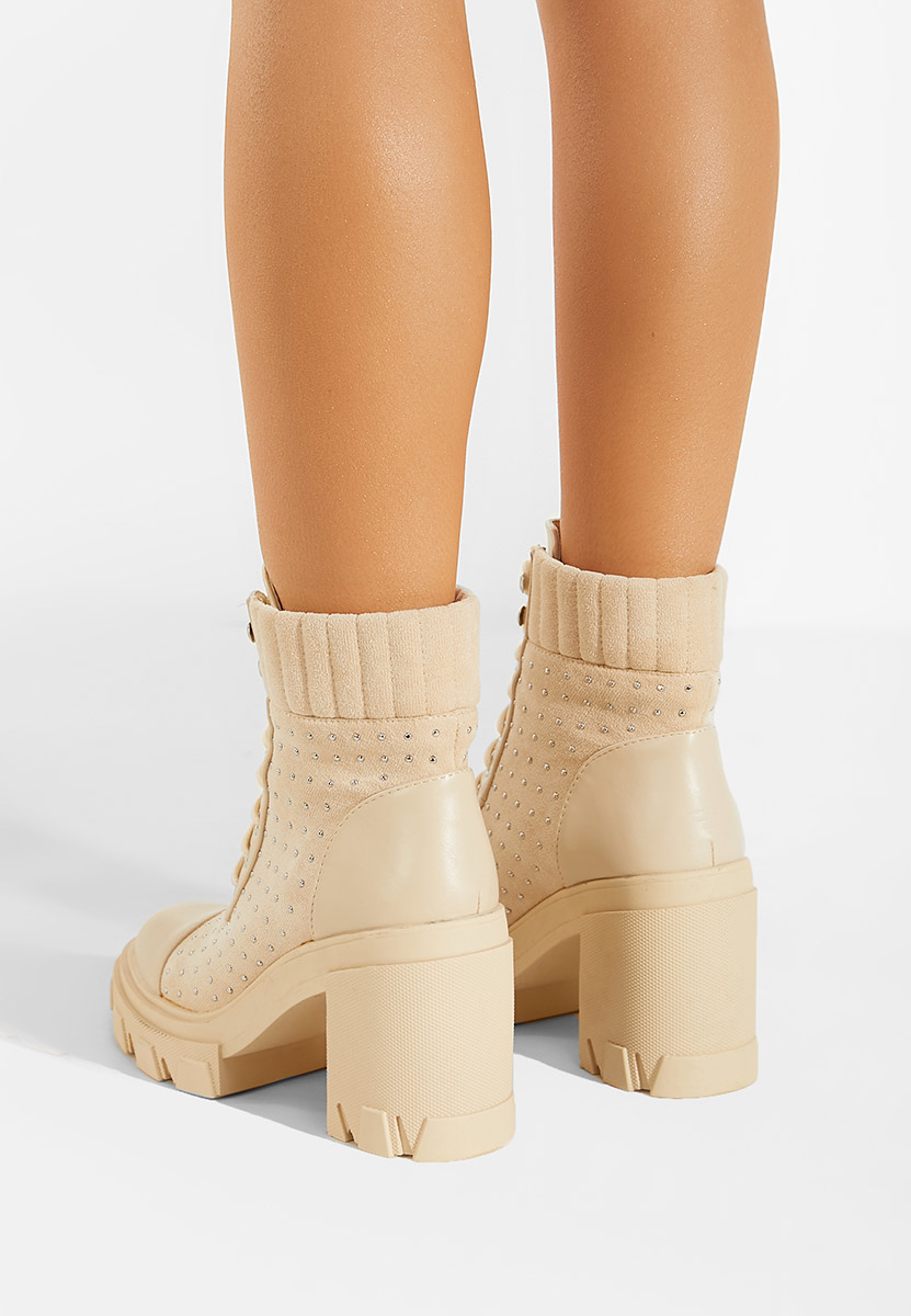 Bottines à talon beige Molina