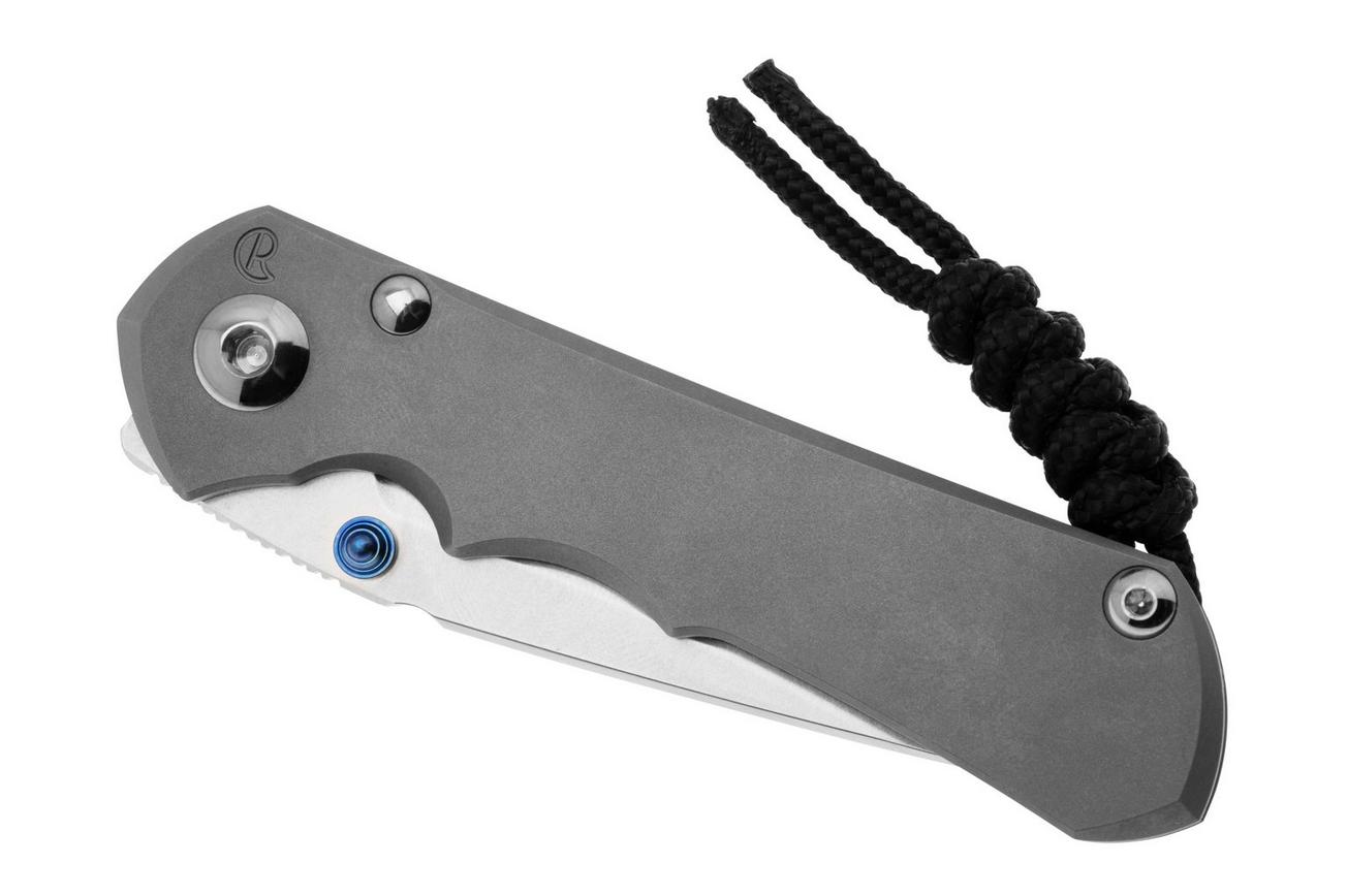 Chris Reeve Small Inkosi SIN-1130 MagnaCut Glass Blasted Tanto, Plain Titanium, zakmes