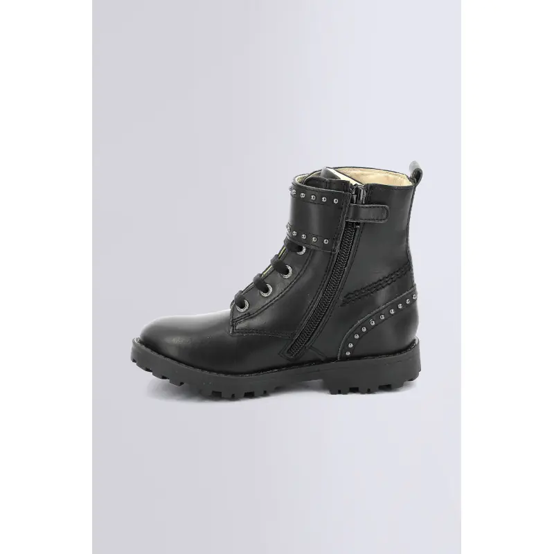 GROOROCK NOIR BOTTINES Cuir Fille