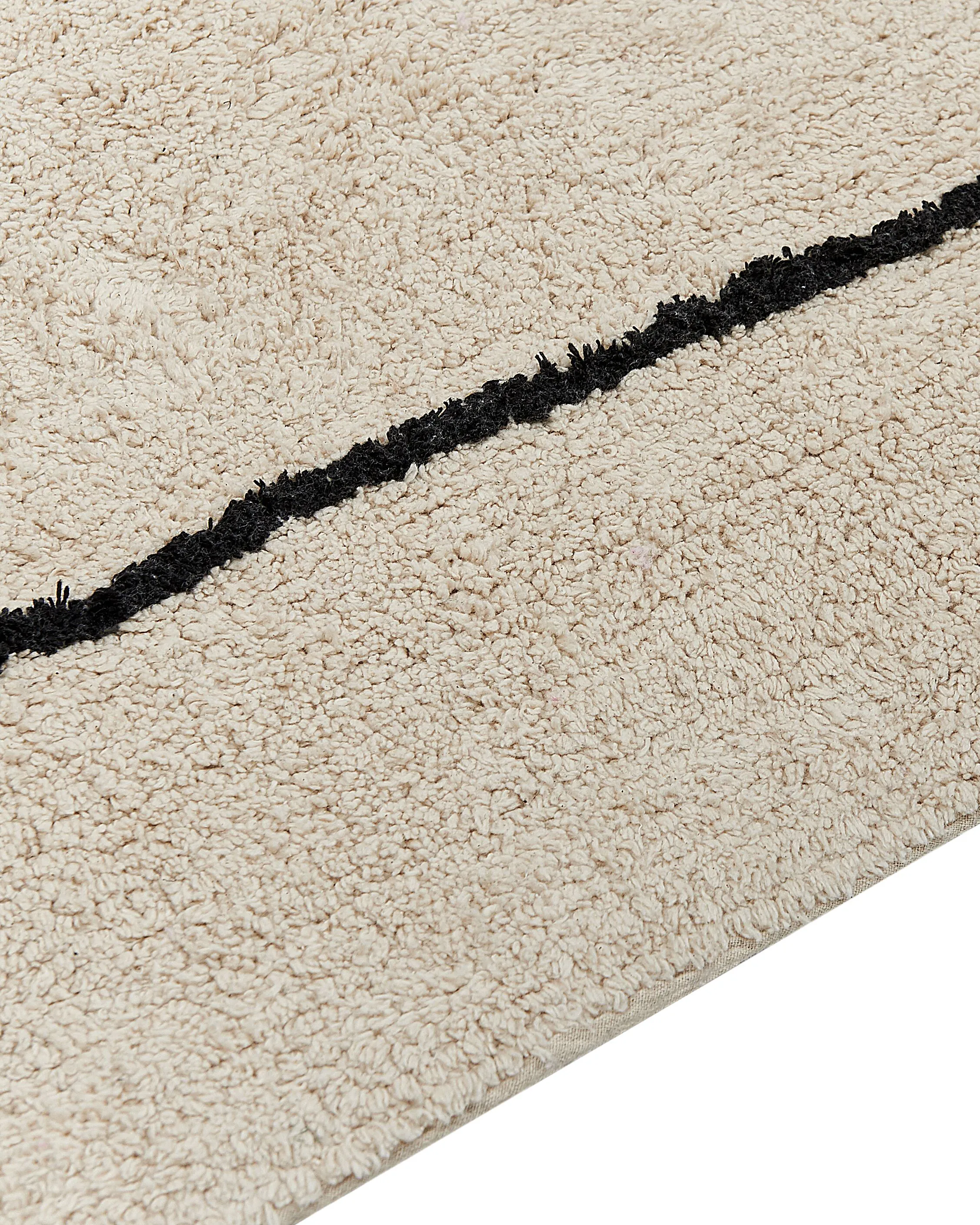 Vloerkleed BAYIR Beige 160 x 230 cm Katoen