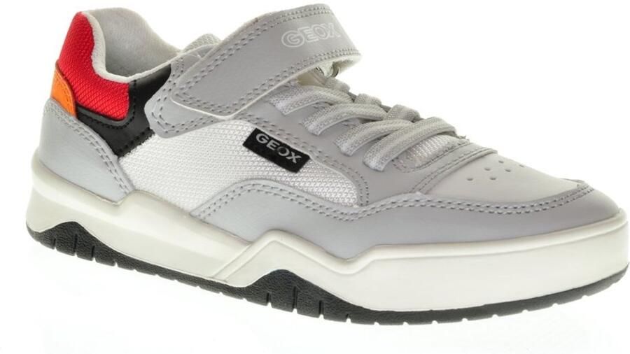 GEOX Perth Grey Red Sneaker Met Velcro