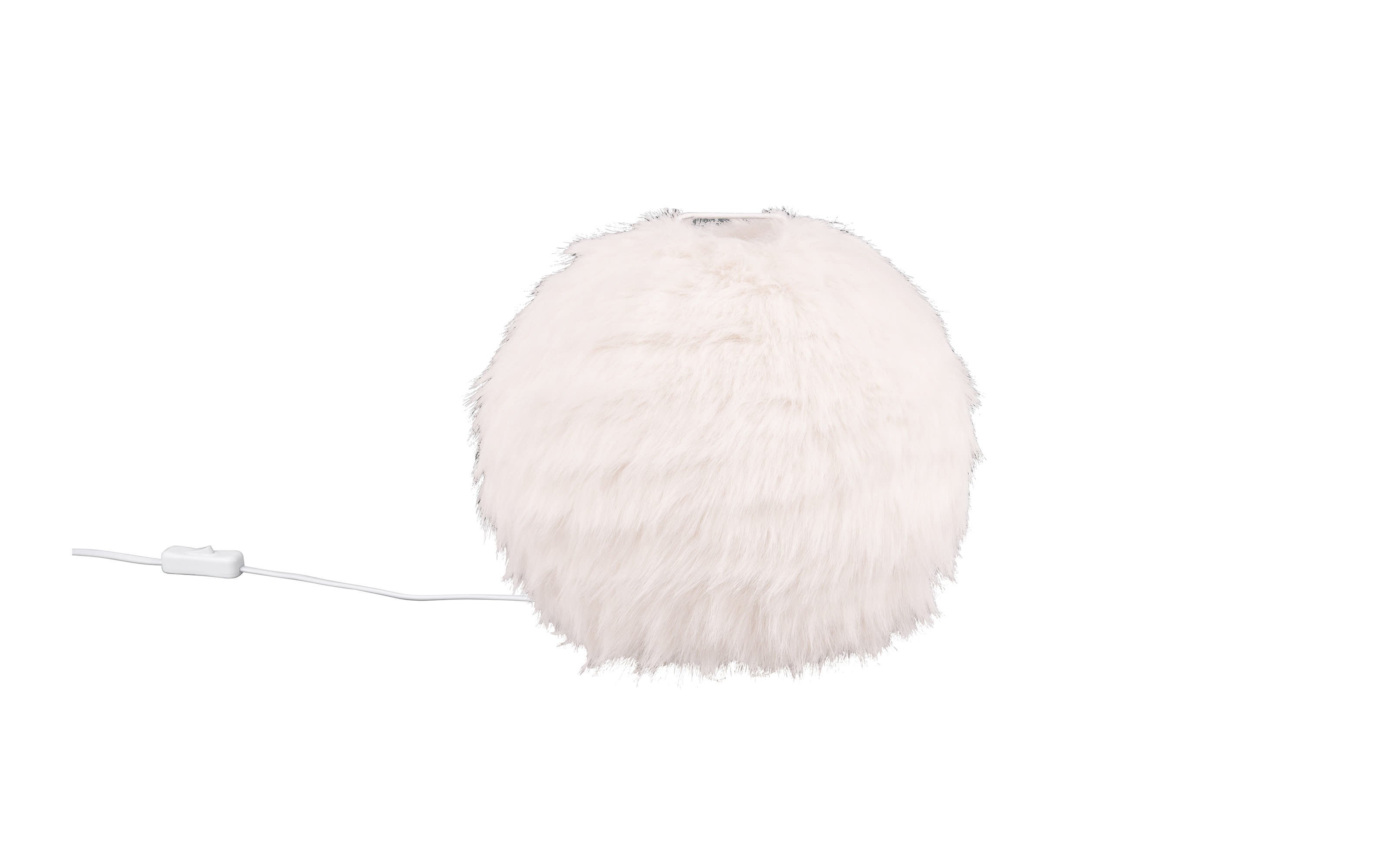 Tischleuchte Furry, weiß, 24 cm