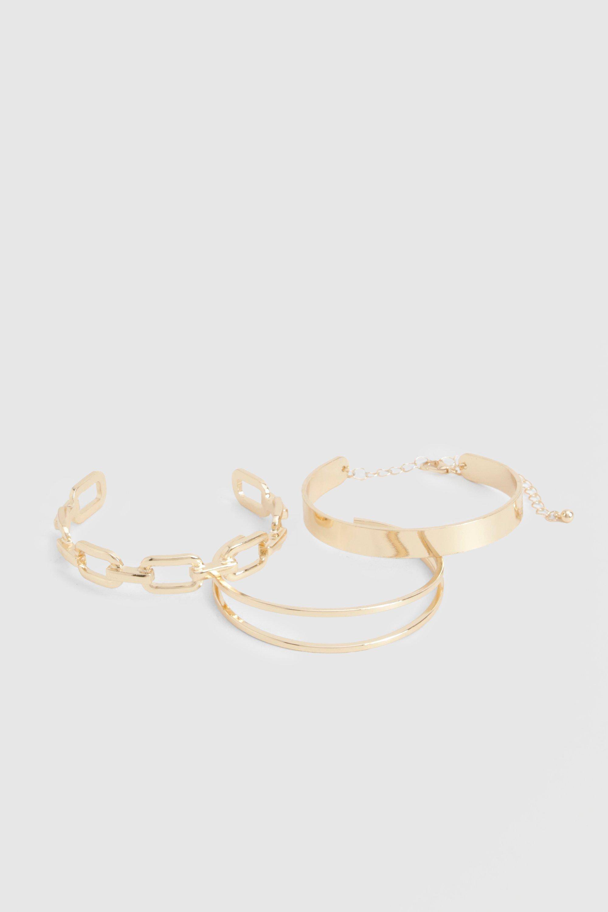 boohoo Lot de Bracelets Manchette Épais Pack