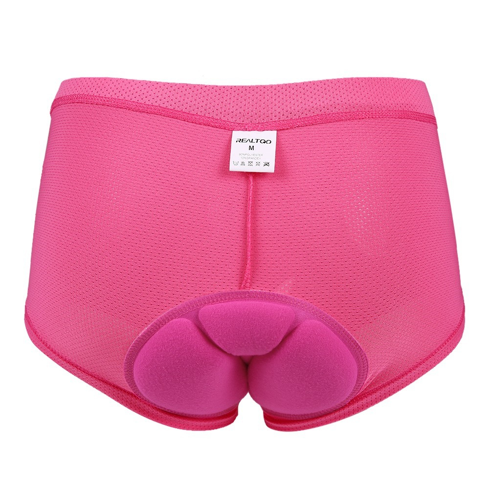 (Gr. M) Gepolsterte Damen Fahrrad Radhose Gel Polster (Taille 67cm) - Pink