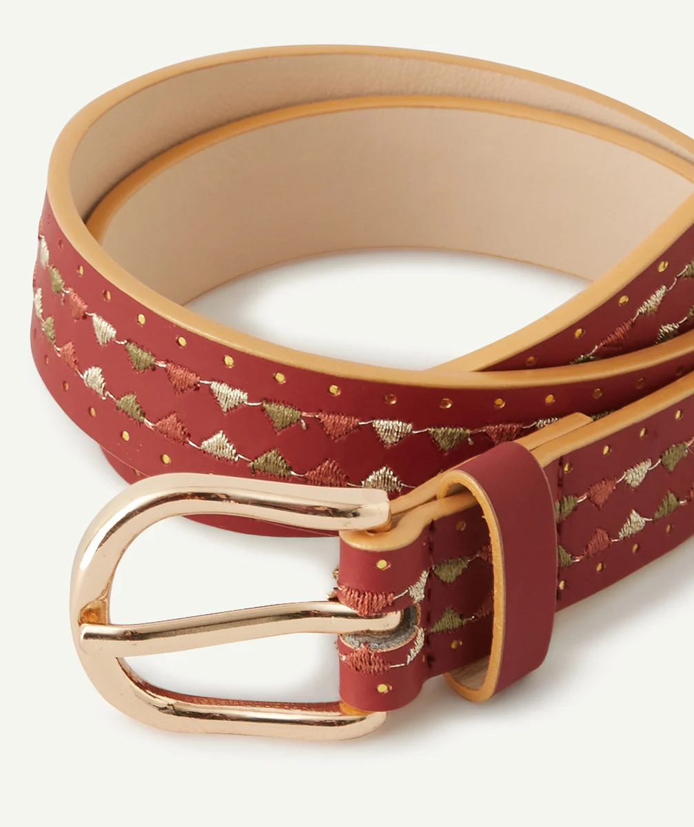CEINTURE FILLE PRUNE EN FIBRES RECYCLÉES AUX DÉTAILS BRODÉS