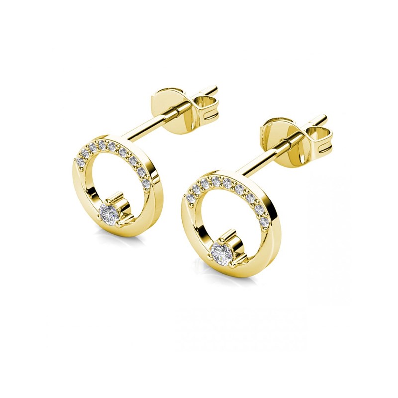 Boucles d'oreilles Clarine - Doré et Cristal