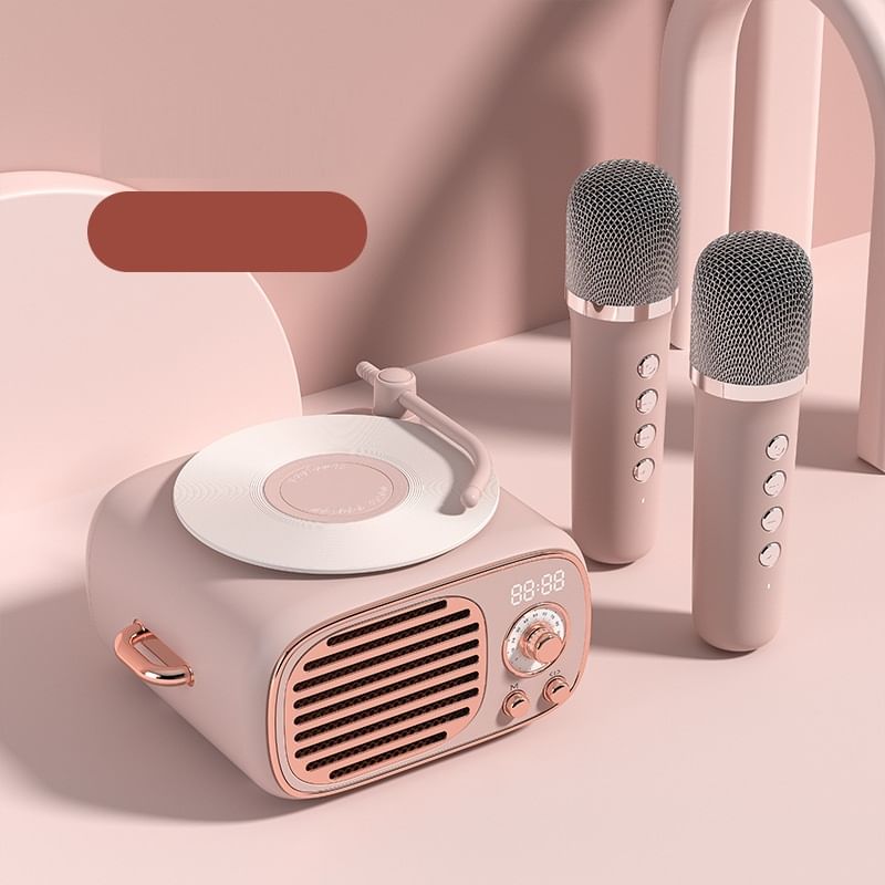 HOMTEC - USB oplaadbare Bluetooth-luidspreker met karaokemicrofoon
