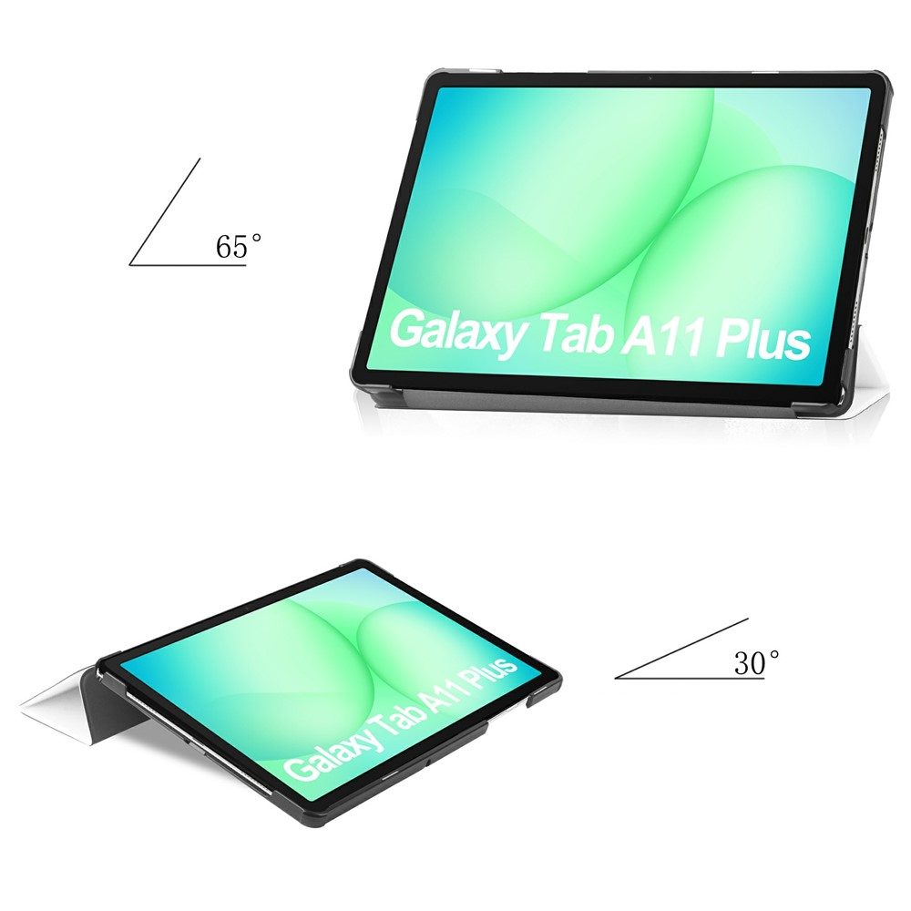 Samsung Galaxy Tab A11  Plus / A9  Plus Leder Tasche Flip Cover Hülle - Weiss