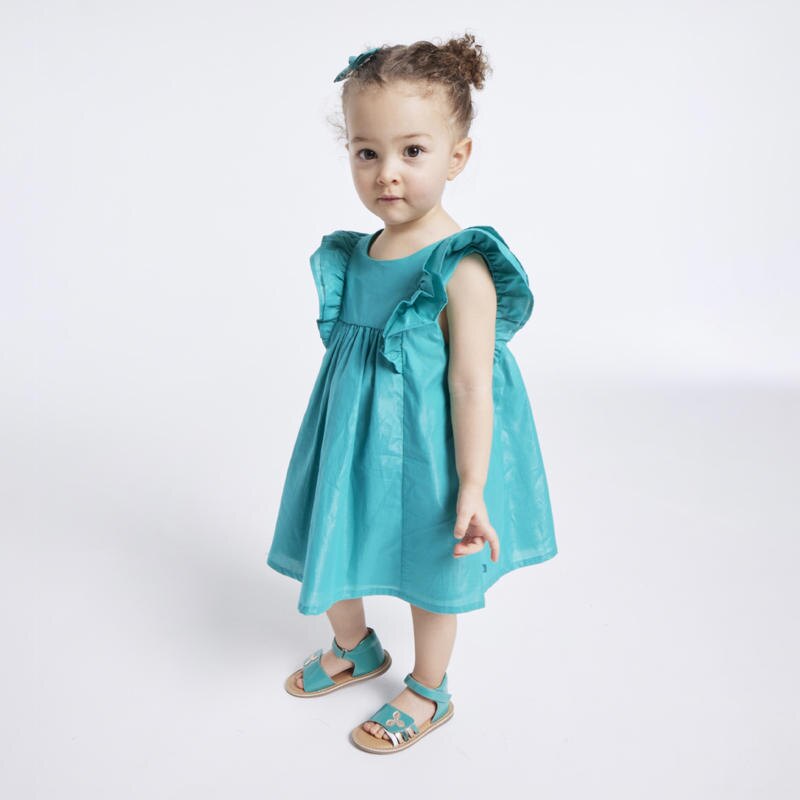 Robe de cérémonie irisée avec bloomer verte bébé fille Vert