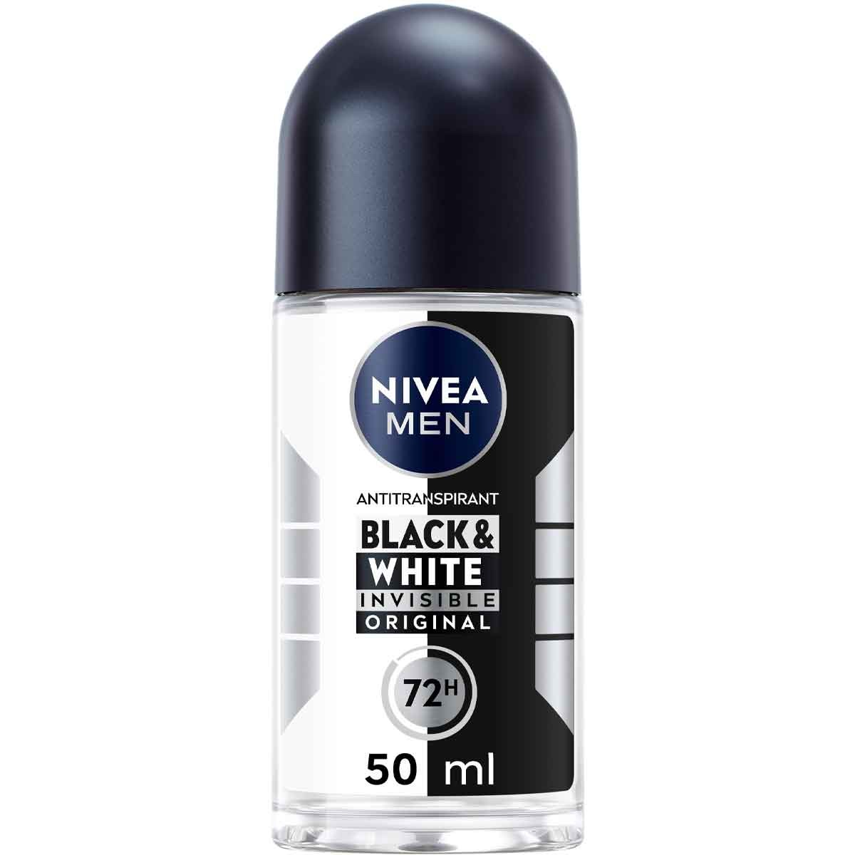 Déodorant bille anti-transpirant anti-traces blanches 72 h - Black & White - Homme - 50 ml