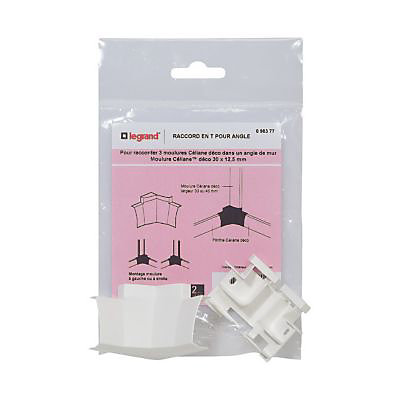 Raccord en T pour angle, pour moulure CELIANE Déco 30 x 12,5 mm Legrand