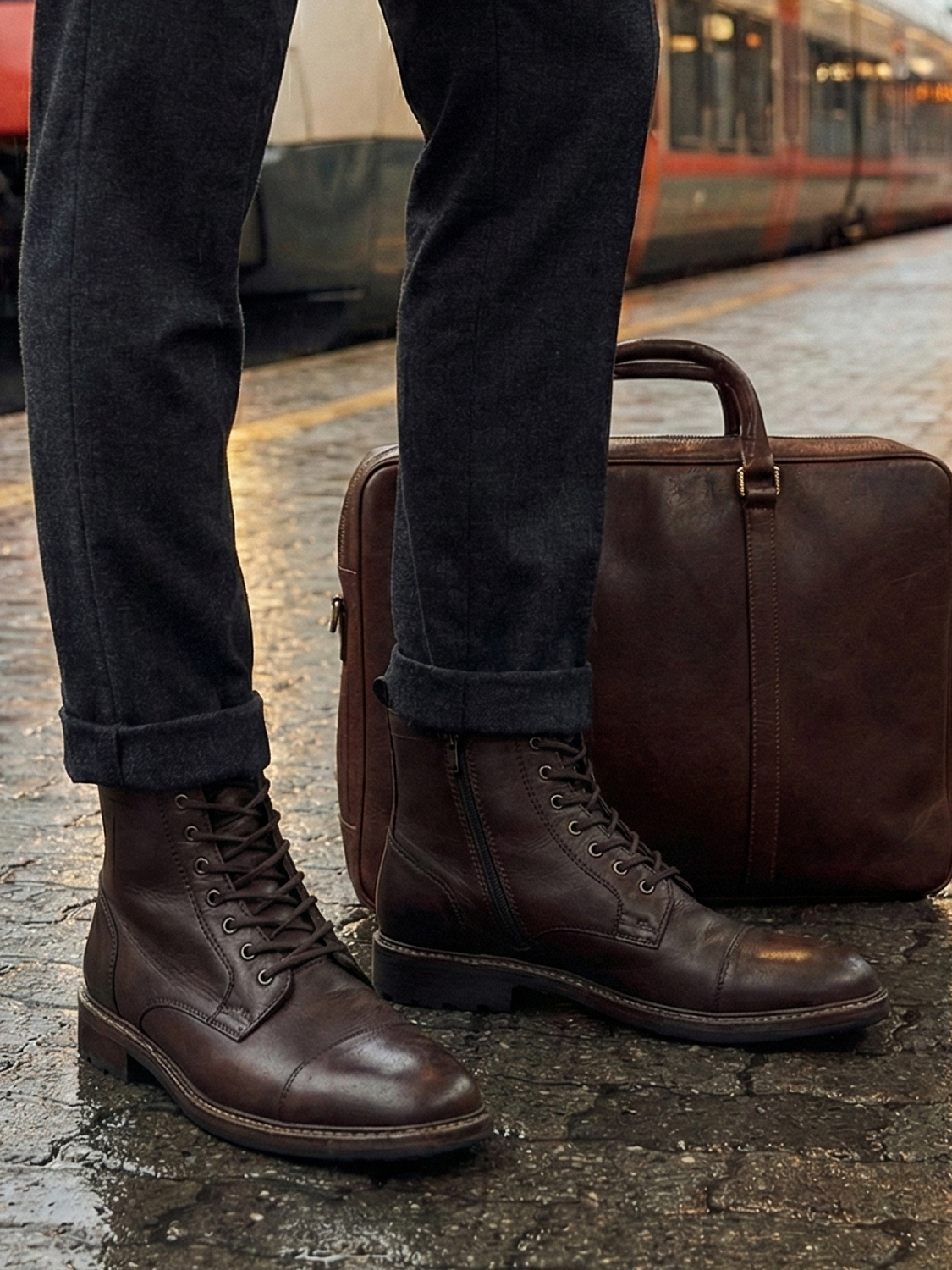 VYNE Lagos Leather Boots Brown