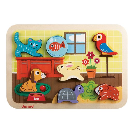 Chunky Puzzle bois 7 pièces   Dinosaures        de               Janod