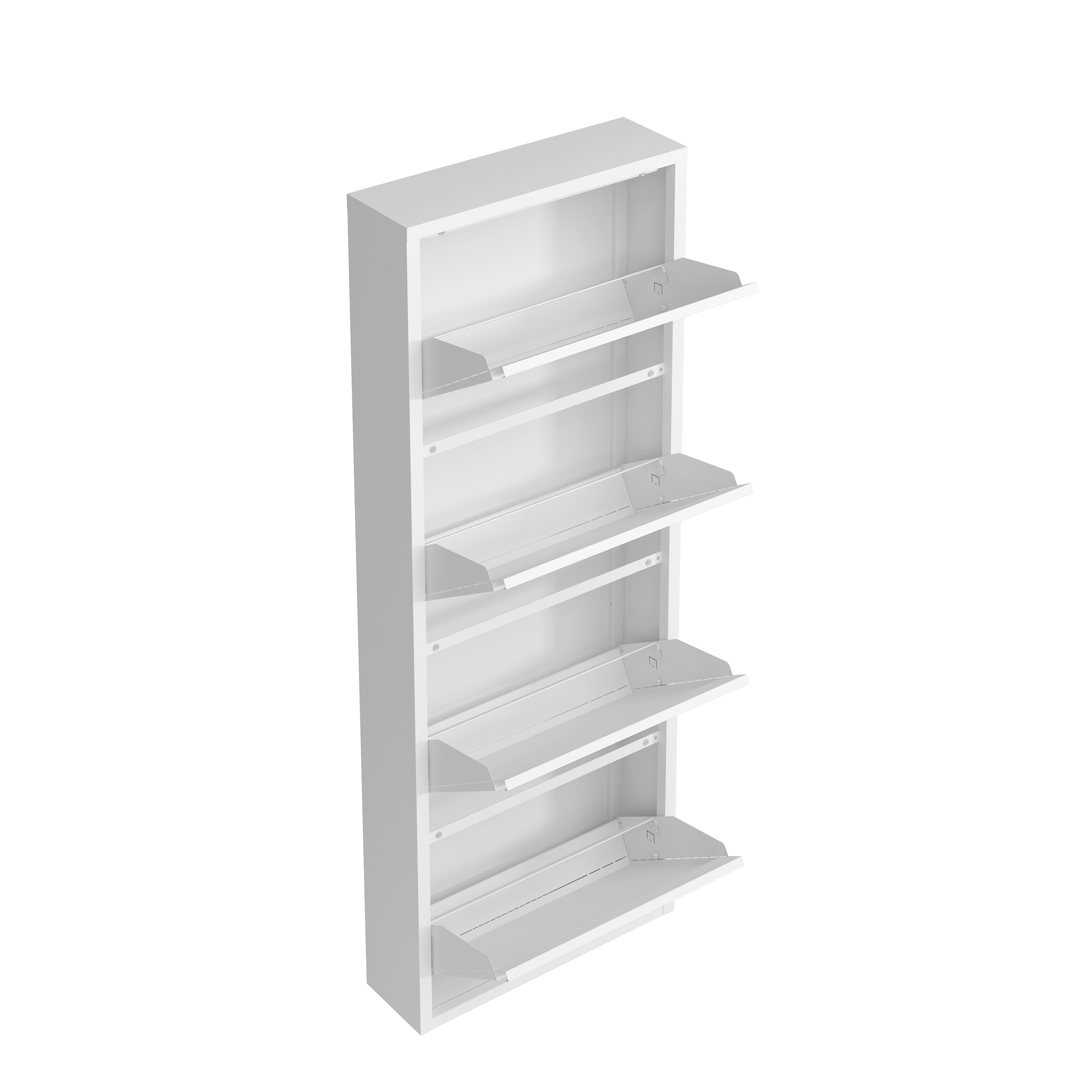 Schuhschrank Metall ROMEO 50 x 136 cm weiss