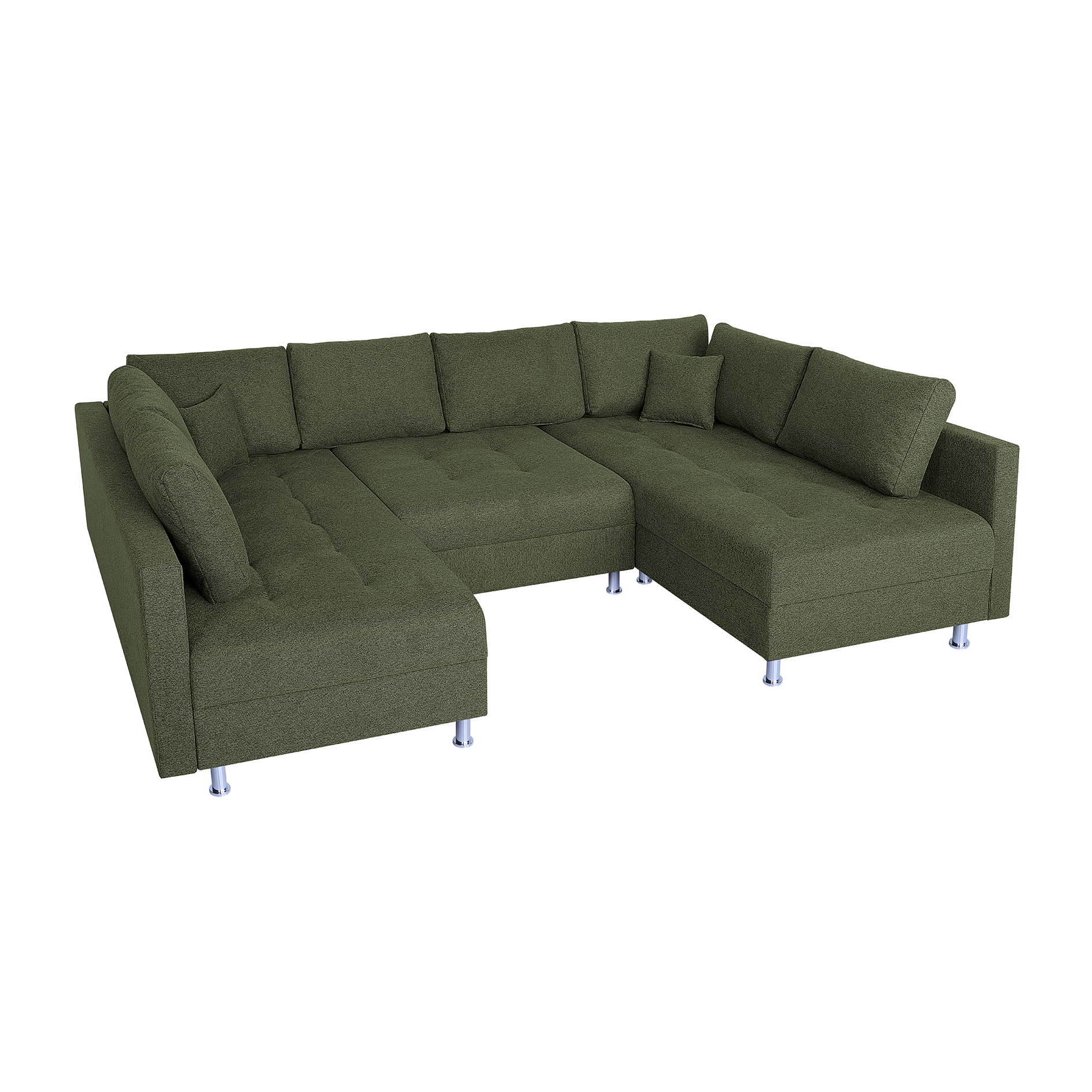 Wohnlandschaft - olive - Strukturgewebe - Federkern