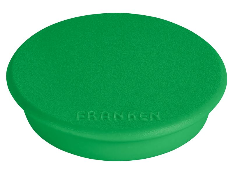 Franken Haftmagnet Ø 24 mm, 10 Stück, Grün Signalmagnete für die Anwendung auf Plantafeln und zur Anbringung von Notizen
