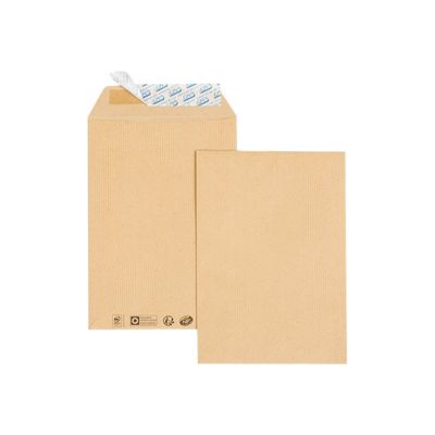 GPV - 500 Pochettes Enveloppes C5 162 x 229 mm - 90 gr - sans fenêtre - kraft - bande adhésive