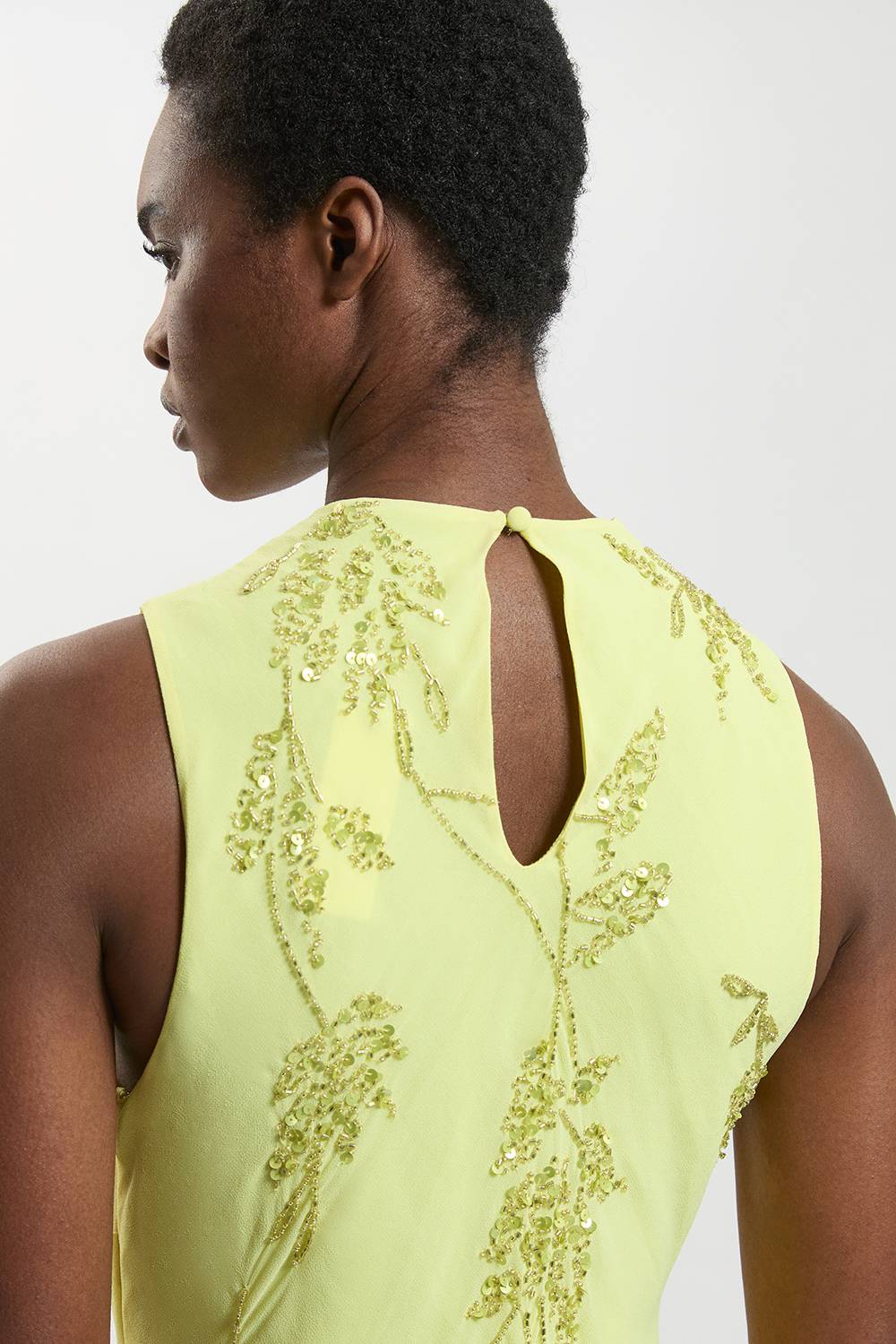 KarenMillen Robe Longue À Détail Col Drapé Orné De Perles