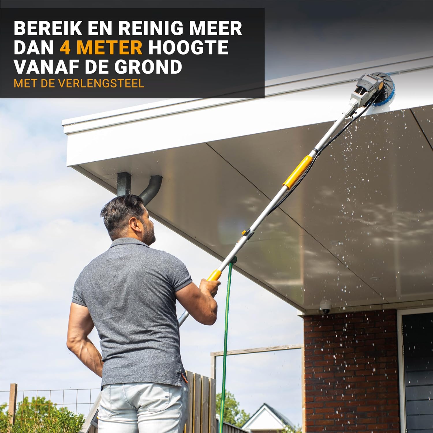 18V Twin Brush - Brushless Akku-Reinigungsbürste - Inkl. 4,0-Ah-Akku und Schnellladegerät + 3 Bürsten und Verlängerungsgriff