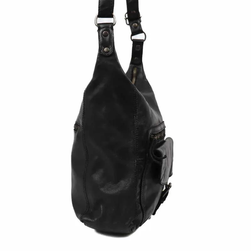 BEAR DESIGN Beuteltasche Schwarz Leder