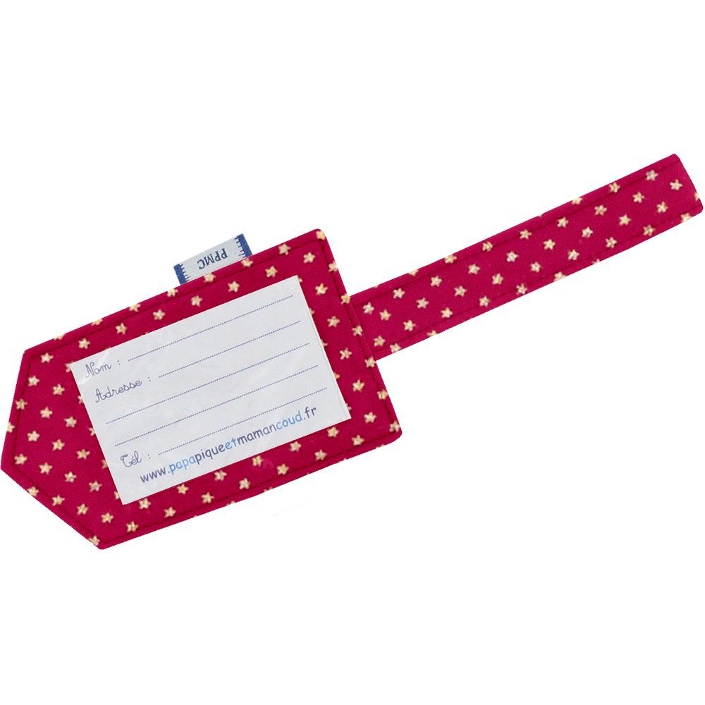 Etiquette Bagage Etoile Or Fuchsia