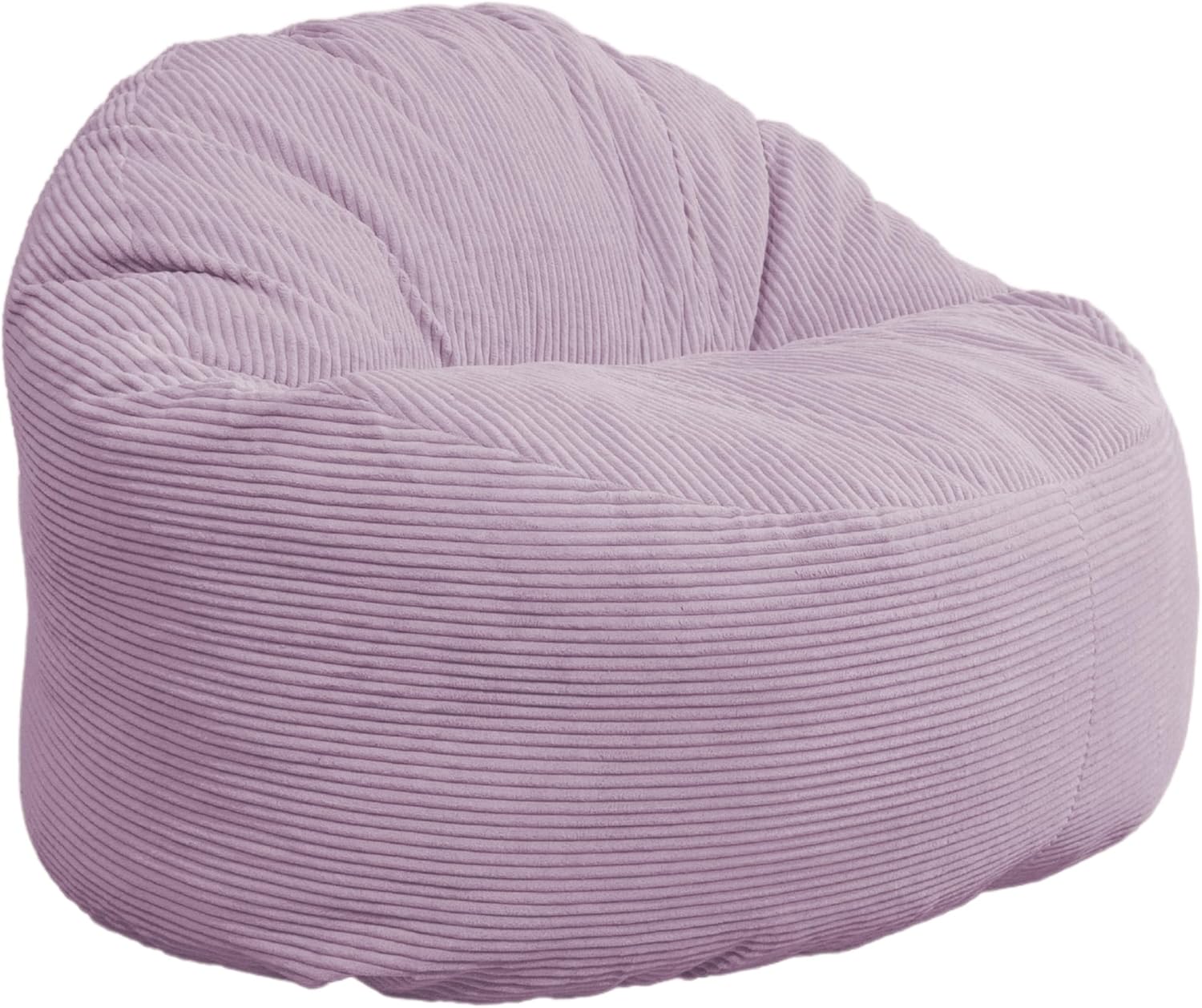bananair - Sitzsack aus Cordstoff Breit Gerippt für Erwachsene und Kinder - Weich, Bequem und Elegant - Optimale Unterstützung - Sitzsack Sessel XXL mit Füllung, Bean Bag (100 cm, Lila Flieder)