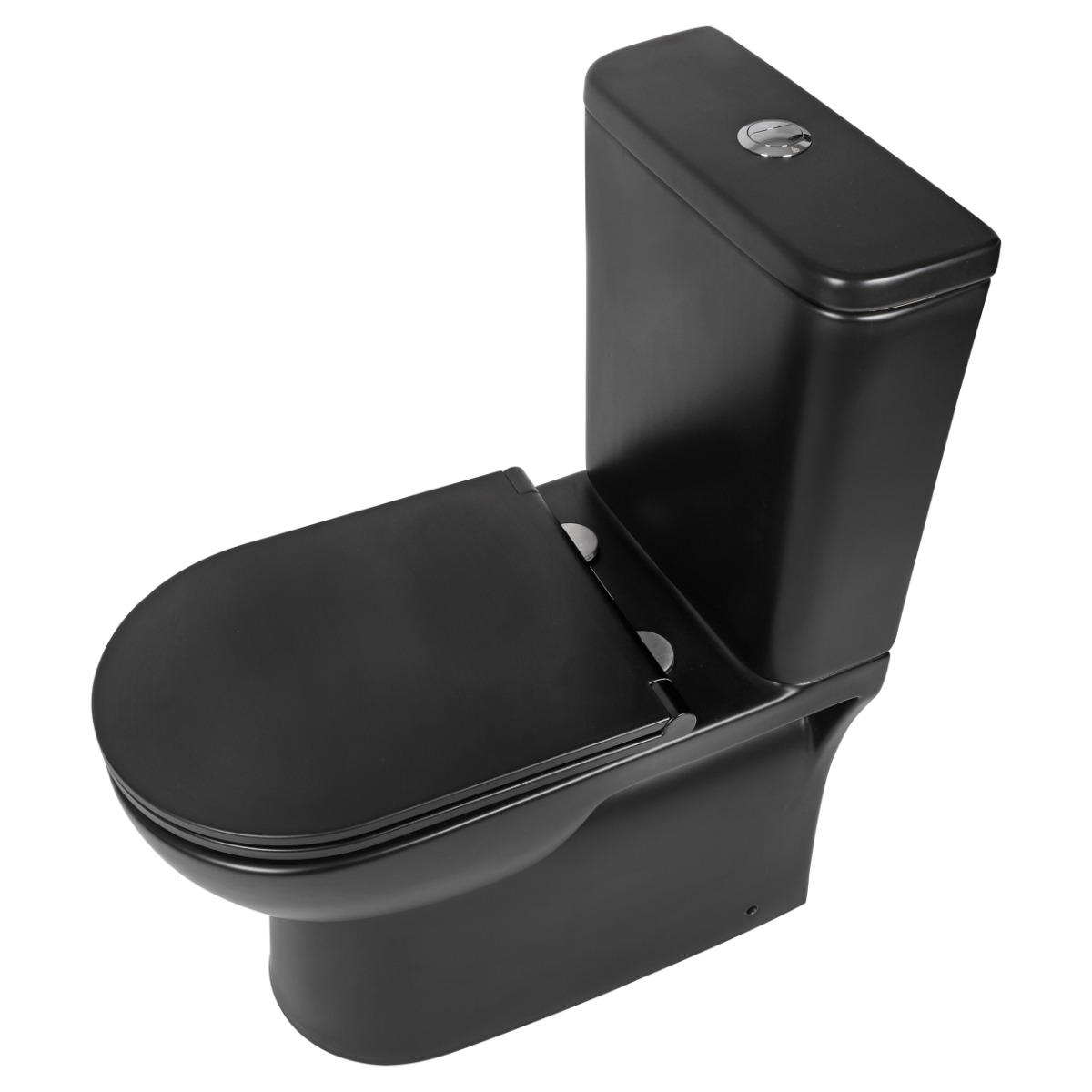Differnz staand toilet randloos met softclose zitting mat zwart