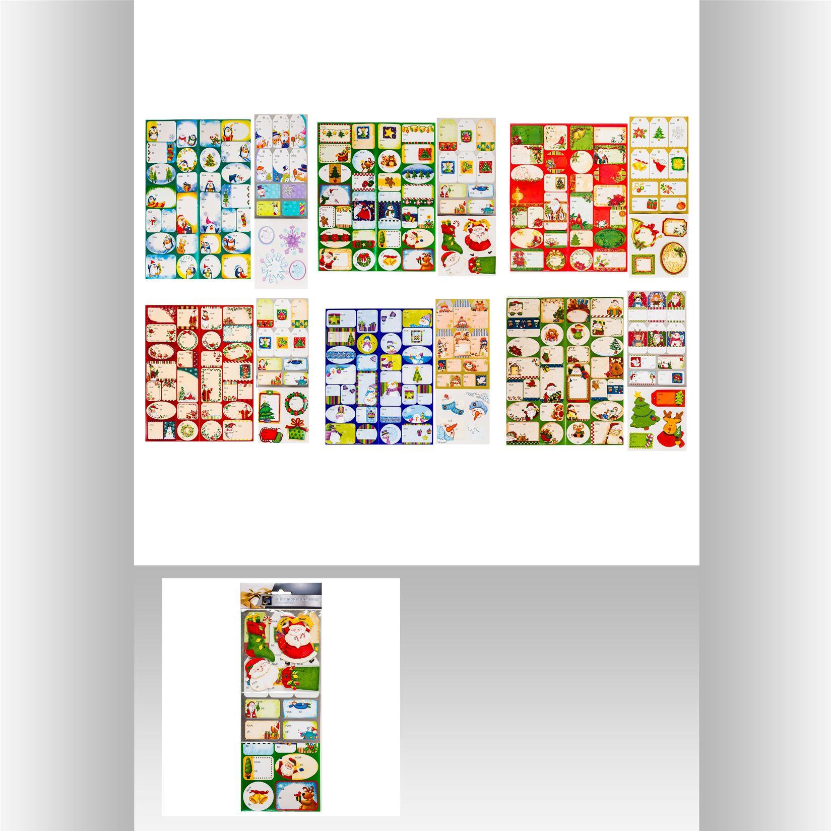 ETIQUETTES PAQUET CADEAU X42 PIECES