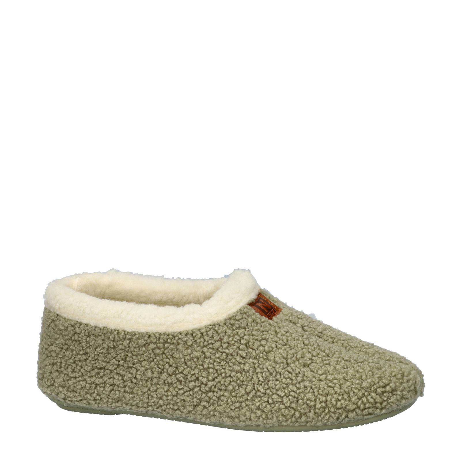 Nelson Home teddy pantoffels kaki