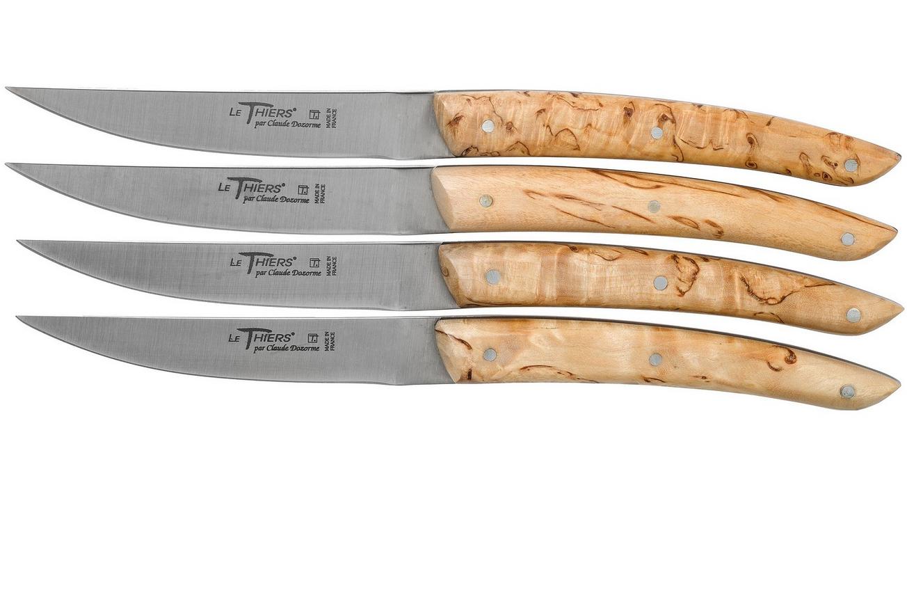Claude Dozorme Le Thiers steakmesset 4-delig, berkenhout zwart