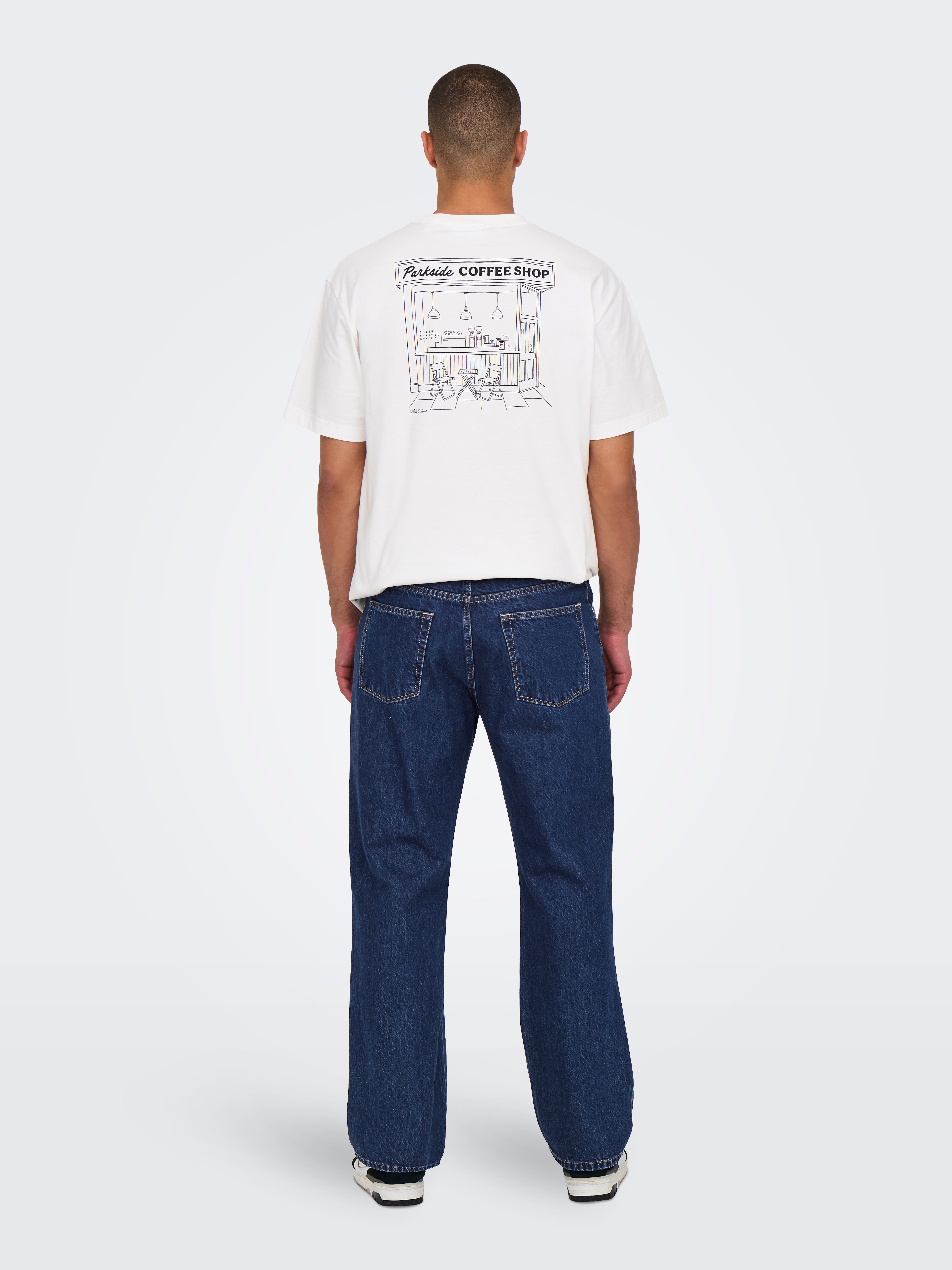 ONSFADE Mittlere Taille Locker geschnitten Jeans Dark Blue Denim