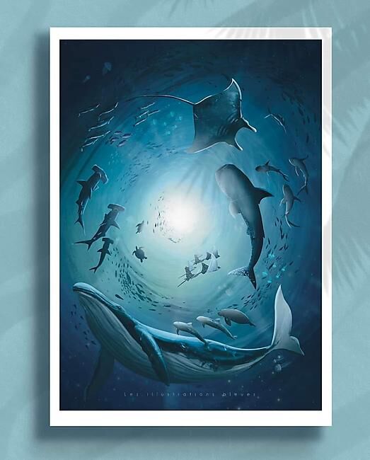 POSTER ILLUSTRATION REVE BLEU