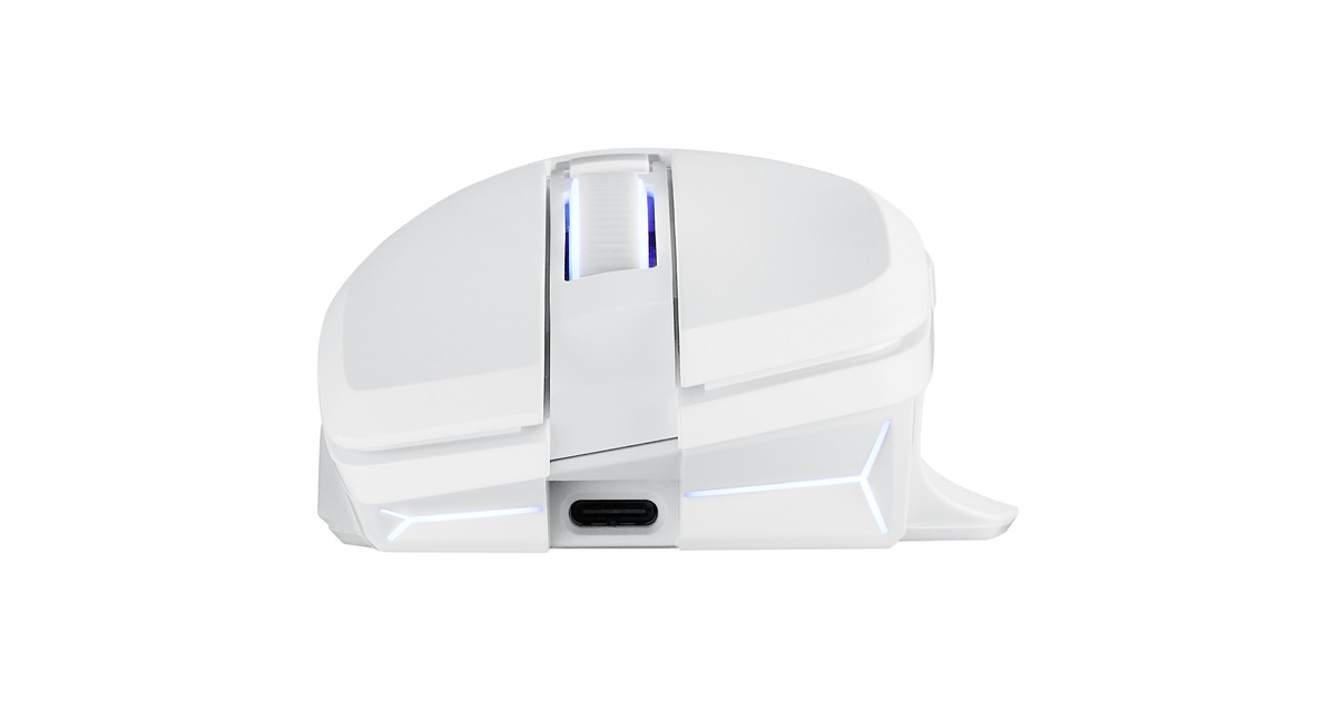 PowerColorALPHYN AM10 Wireless Gaming Mouse  (Wit, 100 - 26000 DPI, 8K, RGB, USB / 2.4G / Bluetooth 5.2)