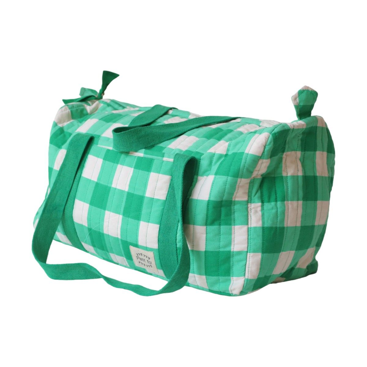 Sac à langer à carreaux verts - Les Inséparables Petit toi