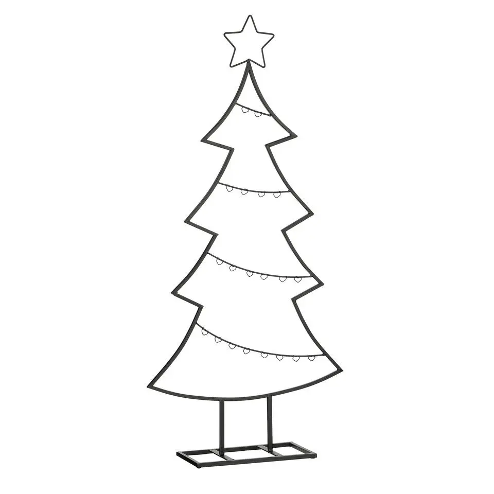 Mica Decorations Decoratie Kerstboom - L50 x B15 x H105 cm - IJzer - Zwart