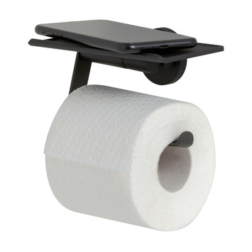 Tiger toiletrolhouder Noon met planchet zwart