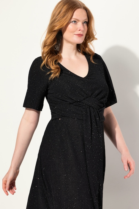 Abendkleid, A-Linie, Glanz-Effekt, Drpaierung