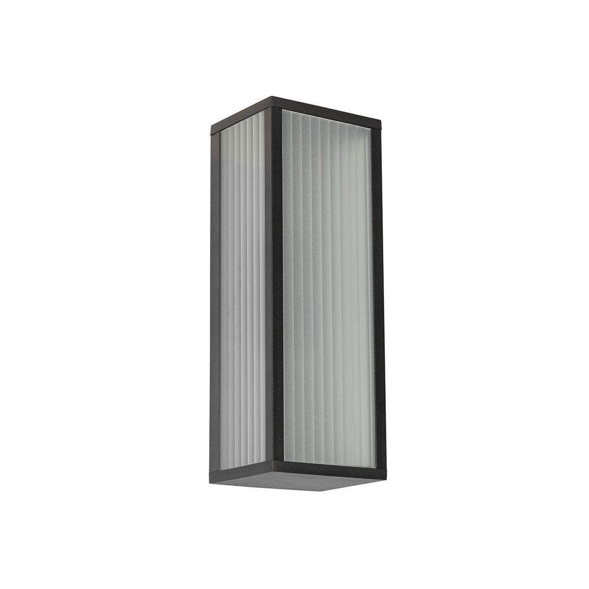 Buiten wandlamp zwart met ribbel glas 2-lichts IP44 - Charlois
