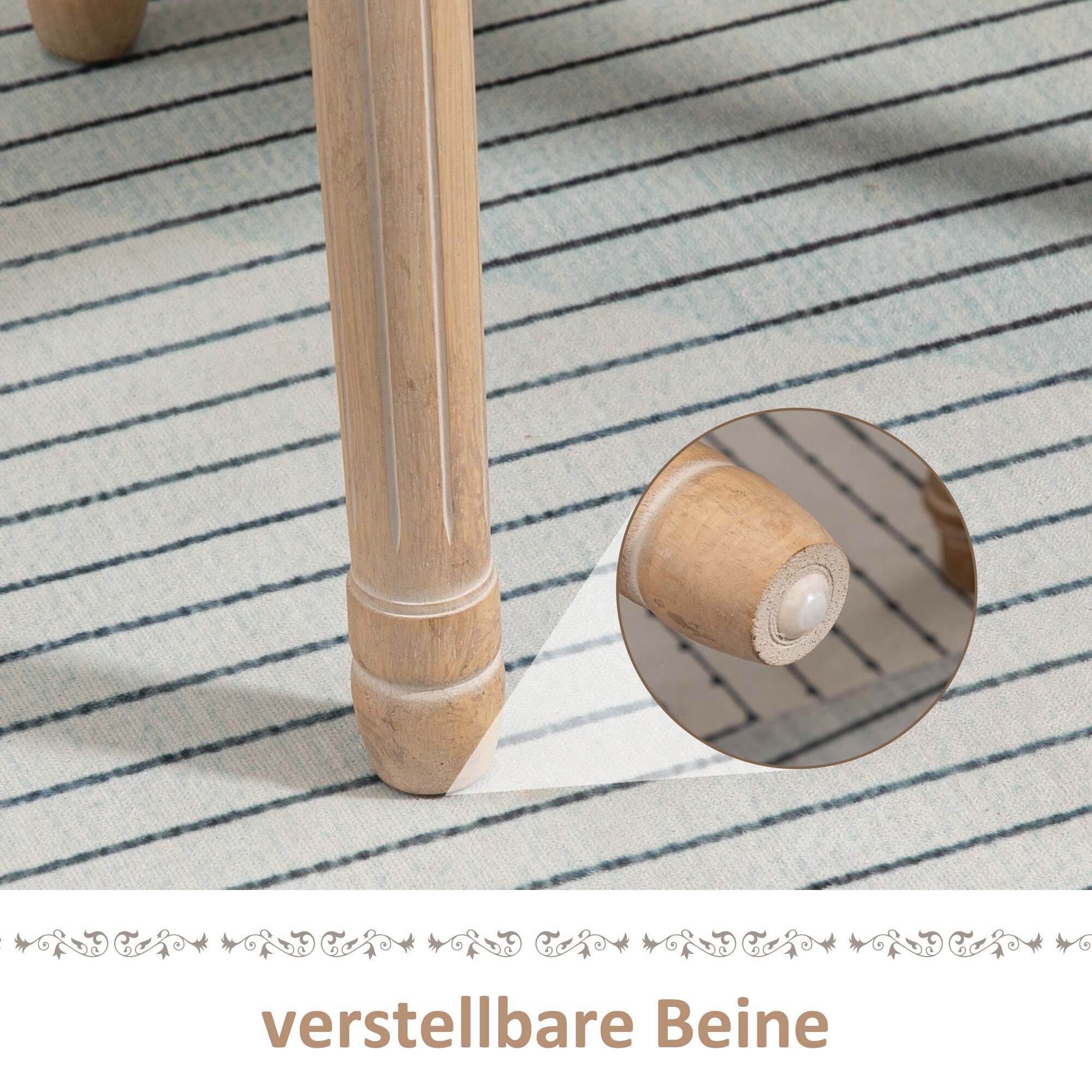 HOMCOM Esszimmerstuhl 2er-Set beige 49B x 56T x 96H cm