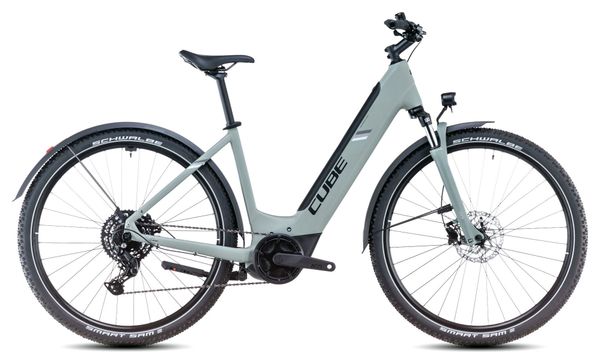 VTC Électrique Cube Nuride Hybrid Performance 500 Allroad Easy Entry Shimano Cues 9V 500 Wh 29'' Gris Vert Swamp 2025