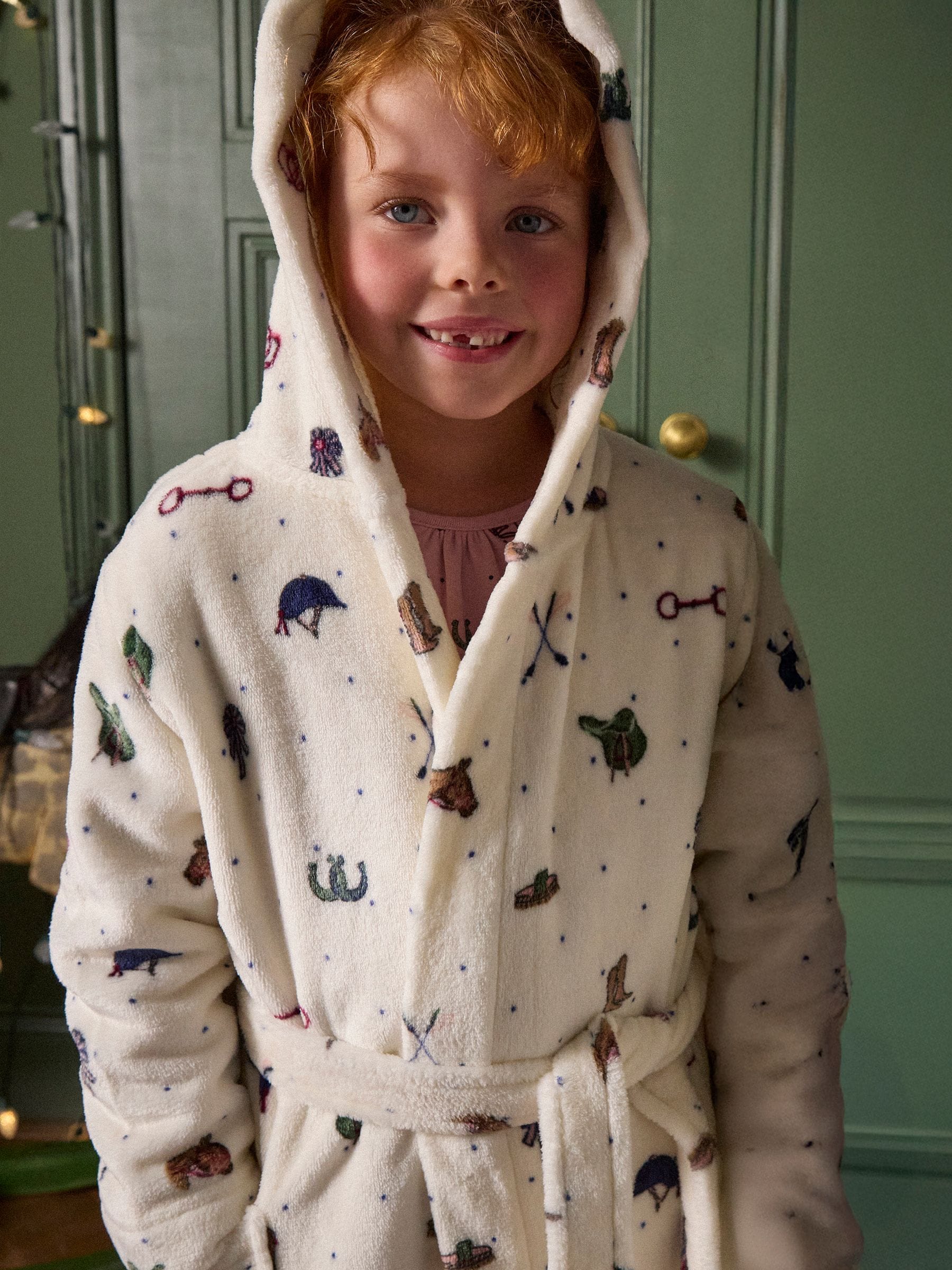Crème - Joules Snug-kamerjas voor meisjes