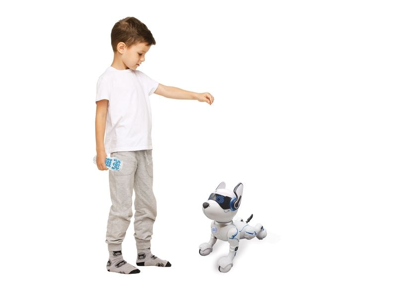 Lexibook Power Puppy Roboterhund mit Fernbedienung Programmierbarer, taktiler Roboterhund mit Wissen