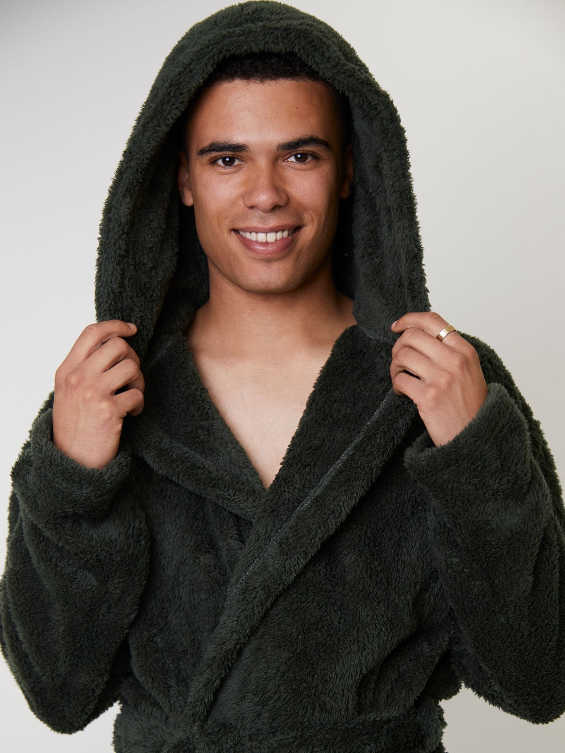 Groen - Loungeable Sherpa kamerjas met capuchon